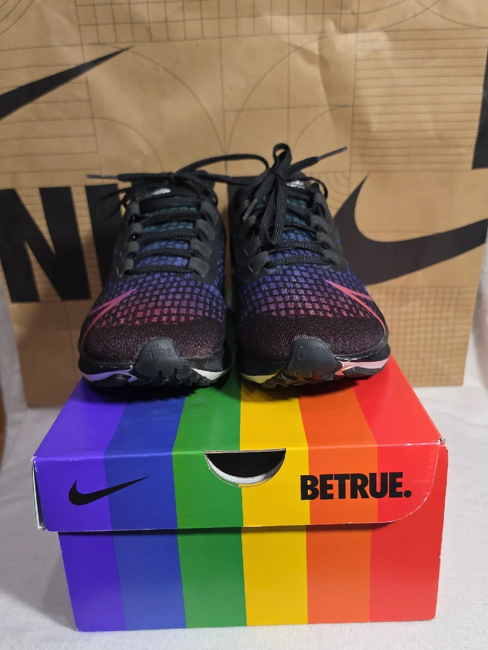 Nike Air Zoom Pegasus 37 Be True  Pride Multicolor CV0266-001 Sz Mens 6 Wmns 7.5